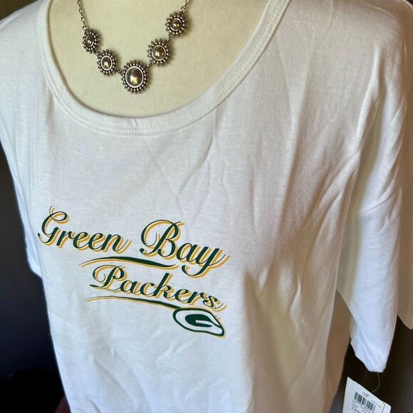 GREEN BAY PACKERS Ladies Script White Tee L *NWT* - Picture 7 of 8